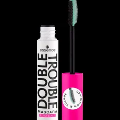 essence Máscara>DOUBLE TROUBLE máscara de pestañas voluminizadora extranegra