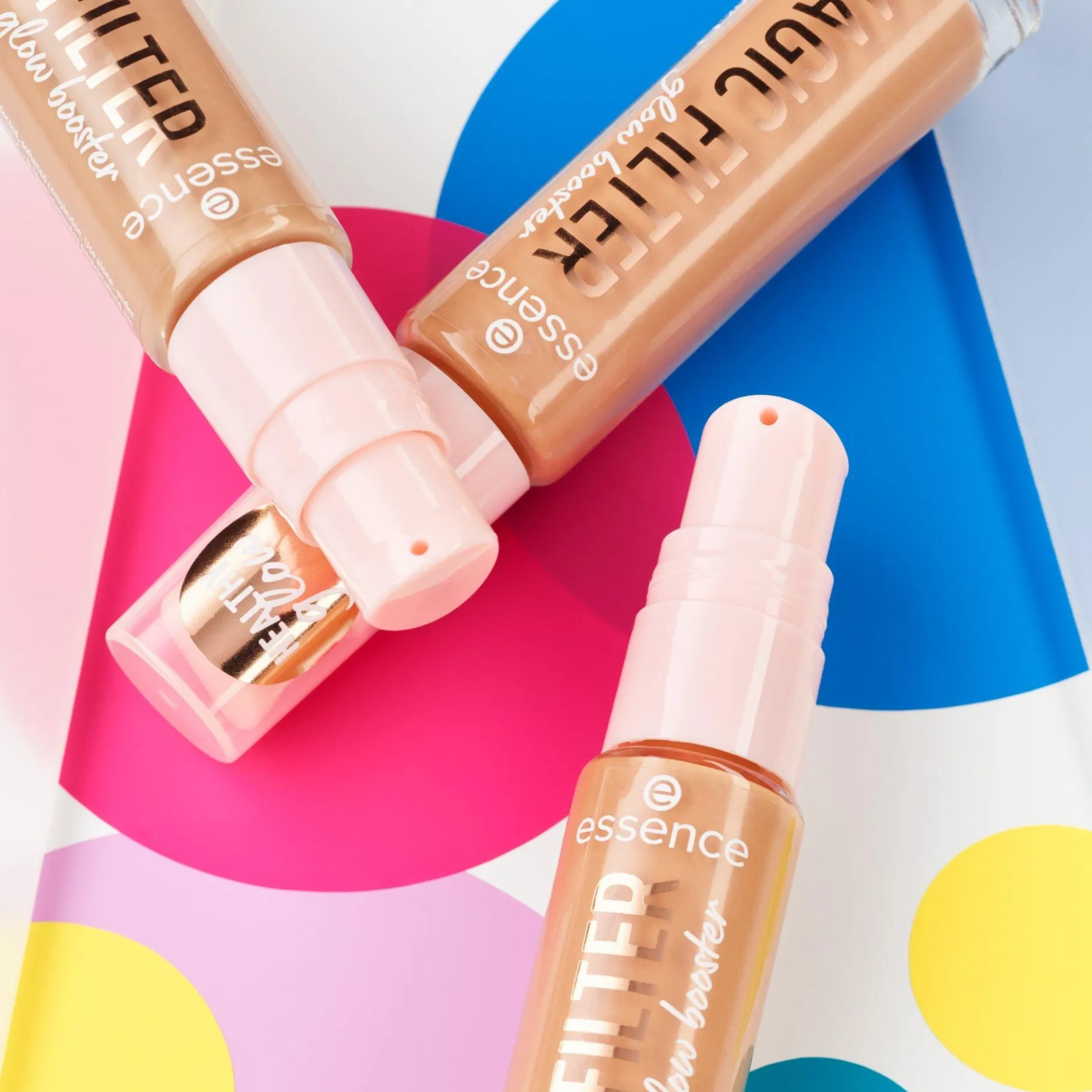 essence Prebase Y Spray Fijador>Glow booster MAGIC FILTER