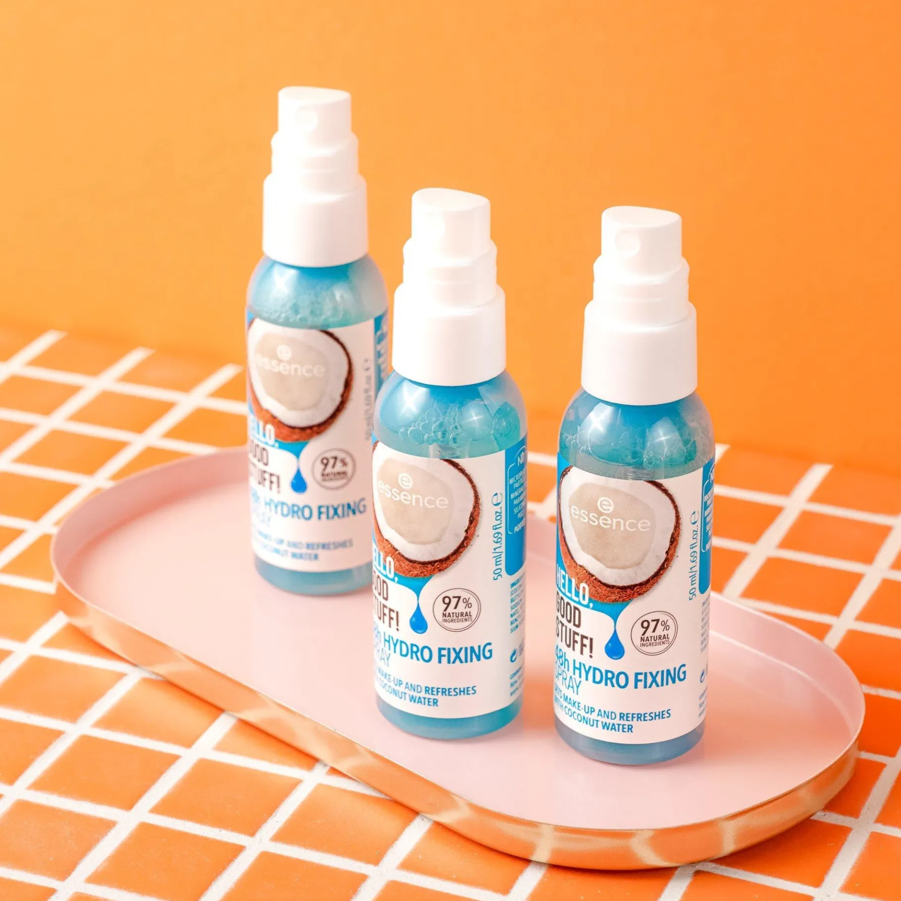 essence Prebase Y Spray Fijador>SPRAY FIJADOR HIDRATANTE 48h HELLO, GOOD STUFF!
