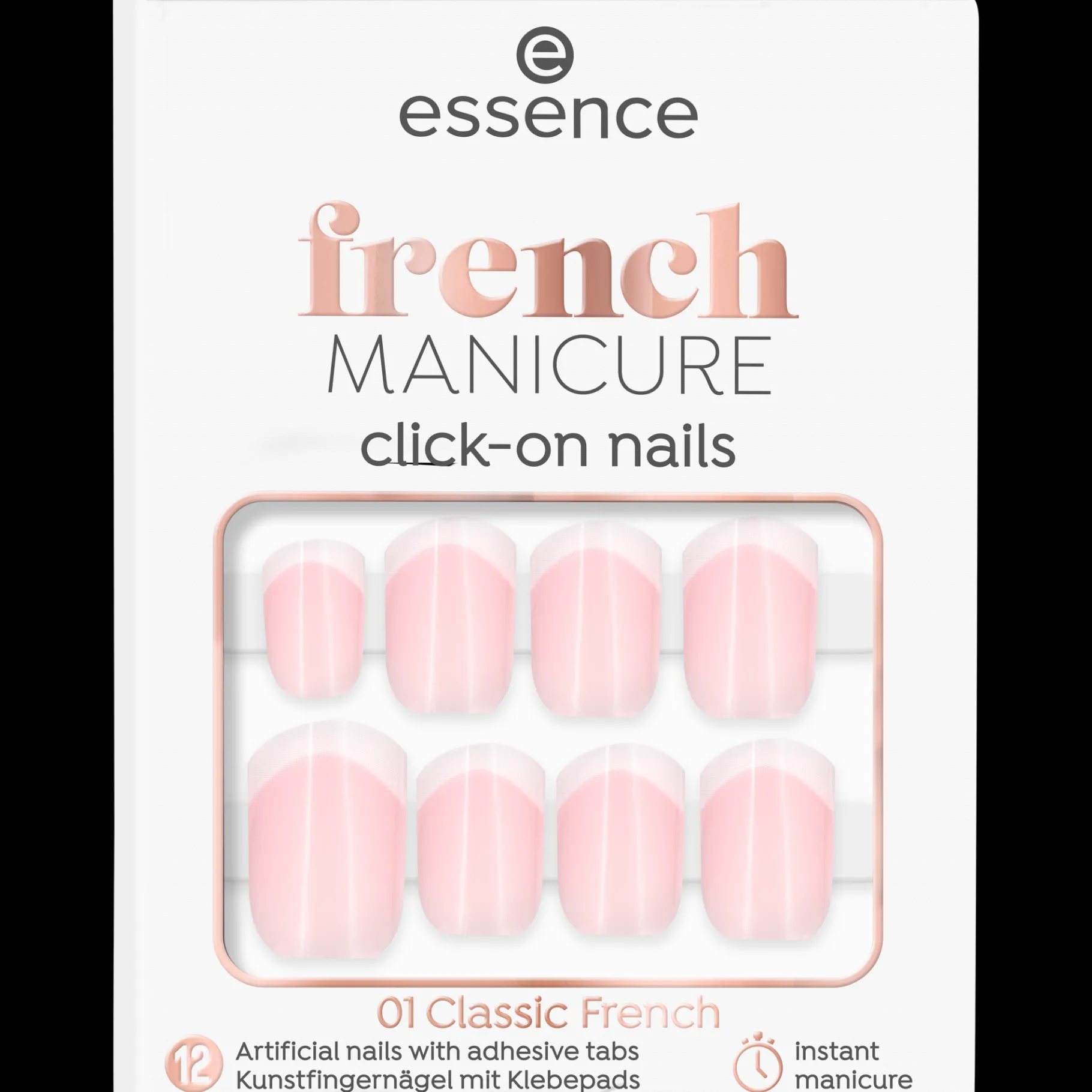 essence Decoración De Uñas>Uñas artificiales click-on french MANICURE